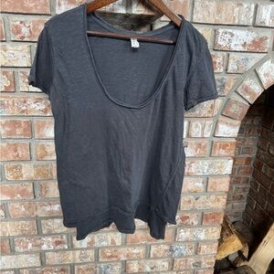 Urban Outfitters Dark Gray/Black Layered Short Sleeve Tee